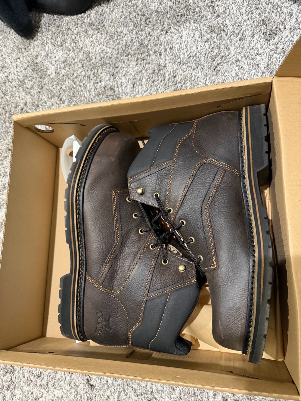 Irish Setter Dark Brown Leather Lace-Up Work Boots